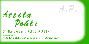 attila pohli business card